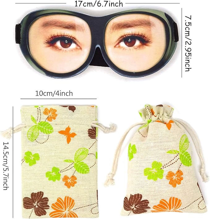 Honbay 3D Funny Eyeshade Soft Sleep Eye Mask with Adjustable Head Strap for Travel, Game, Party, Rest, Sleeping (Woman)-Velvo Beauty