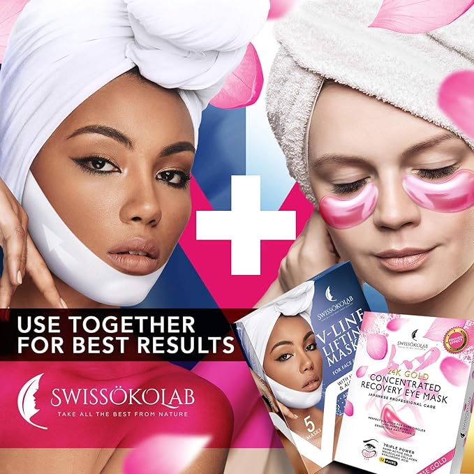 SWISSÖKOLAB Under Eye Patches For Puffy Eyes 24k Gold Eye Mask Dark Circles And Puffiness Collagen Eye Gel Pads Moisturizing & Reducing Wrinkles Anti-Aging Hyaluronic Acid (Japanese Series)-Velvo Beauty