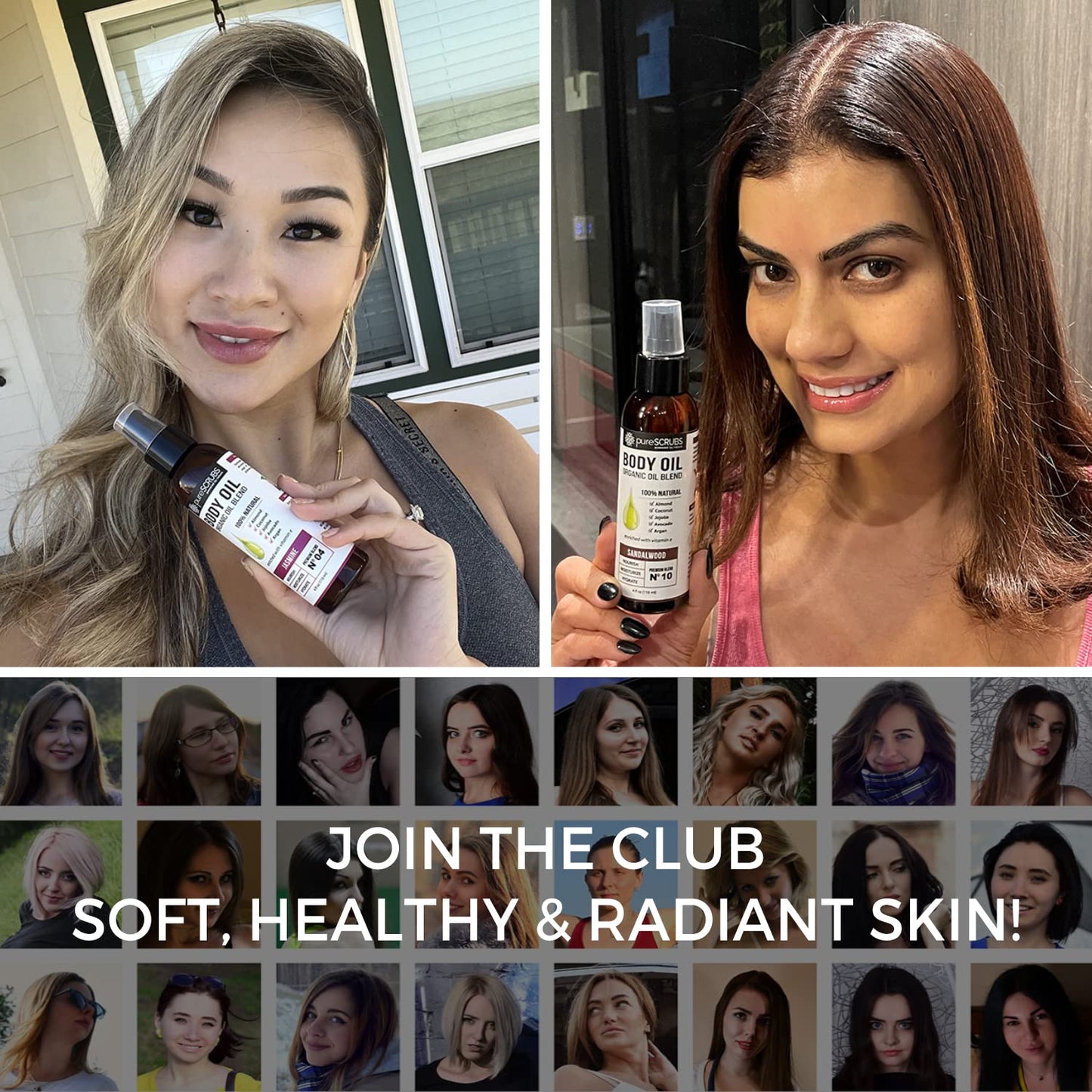 pureSCRUBS Ultra Moisturizing Unscented Body Oil Spray for Dry Skin, Massage, Stretch Marks, Organic Super Blend of Jojoba, Argan, Coconut, Sweet Almond & Avocado Oils Enriched with Vitamin E, Lg 4oz-Velvo Beauty