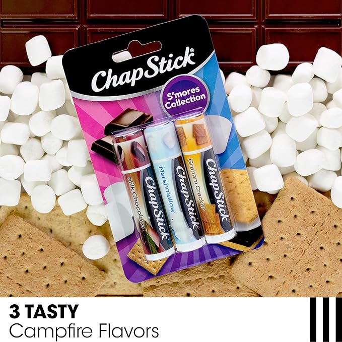 ChapStick Lip Balm, Ice Cream Collection 3-Pack, Ice Cream Classics 3-Pack + S’mores Collection – Fun & Flavorful Lip Care, Birthday Gift, Party Favors, Stocking Stuffers, 0.15 Oz Ea-Velvo Beauty