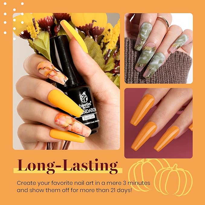 Beetles Fall Gel Polish Set, Burgundy Red Green Orange 6 Colors Gel Nail Polish Colors Sunset Leaves Soak Off Nail Art Lamp UV LED Cured Manicure Nail at Home Gifts for Women-Velvo Beauty