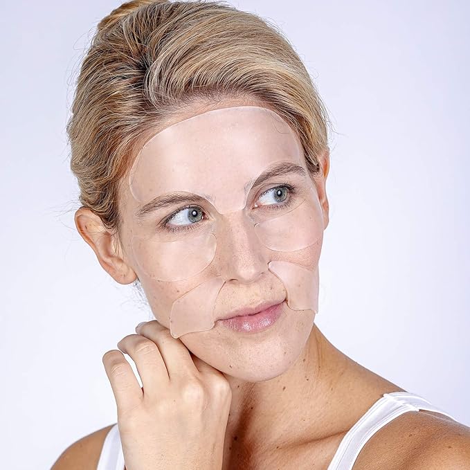 SilcSkin Full Face Set, Helps with Face & Brow Wrinkles from Sun Aging Side Sleeping, Reusable Self Adhesive Medical Grade Silicone, 1 Brow Pad, 4 Eye Pads, 2 Multi-Area Pads - 45 Day Supply-Velvo Beauty