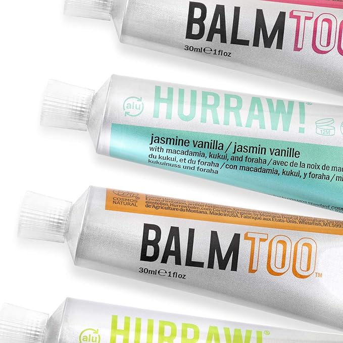 Hurraw! Balmtoo Squeezable Balm, Sandalwood Fir: Thick, ultra-moisturizing. Anywhere application. Body, face, lips, neck, fingers, toes. 1 tube = 7 sticks of lip balm. Natural, Organic. Made in USA-Velvo Beauty