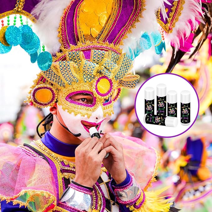 48 Pcs Mardi Gras Lip Balm Moisturizing Lip Balm Bulk Lip Balms and Moisturizers Wax Lip Cream Stocking Stuffers for Mardi Gras Party Favors Gift Baskets Women Men, Jasmine-Velvo Beauty