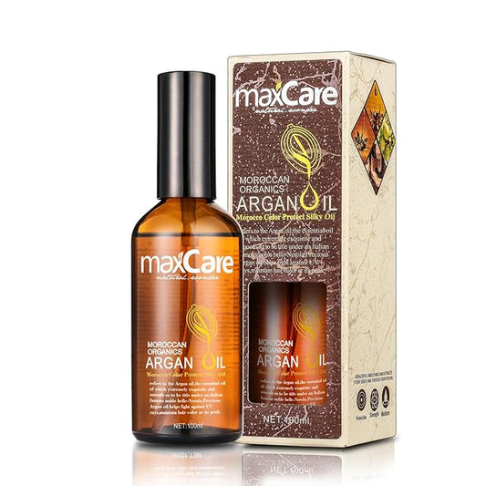MaxCare Moroccan Argan Oil Hair Serum – Color Protect & Nourishing Treatment for Frizz Control, Shine & Heat Protection, 100ml – Lightweight, Non-Greasy, Sulfate-Free-Velvo Beauty