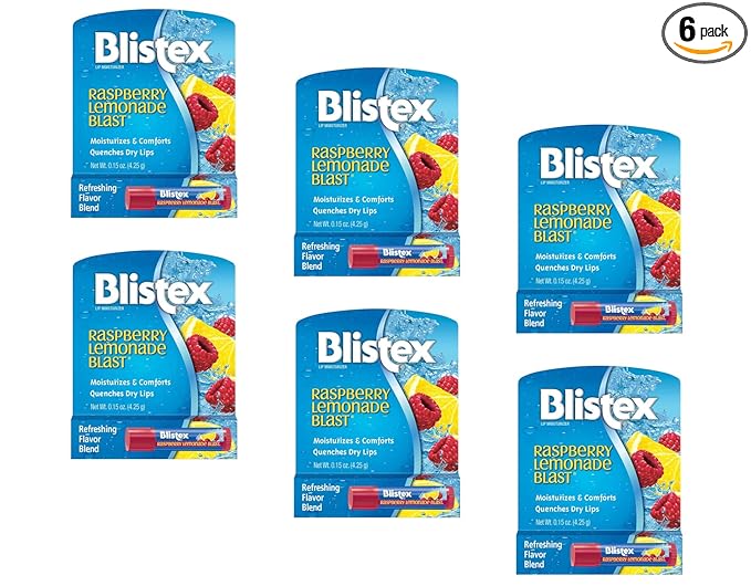 Blistex Raspberry Lemonade Blast Lip Protectant, .15 oz (Pack of 6)-Velvo Beauty