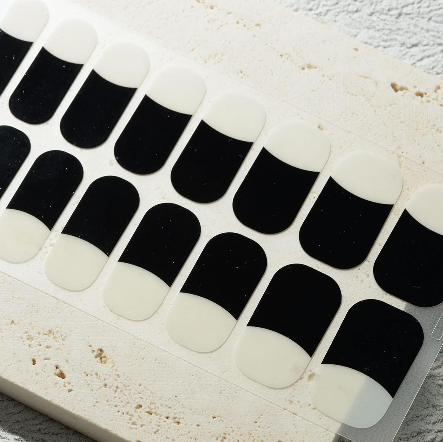 Nail Polish Strips, 32PCS Salon Quality Wraps, Long Lasting Gel Nail Stickers for Women Easy Apply& Remove (Playing Black)-Velvo Beauty