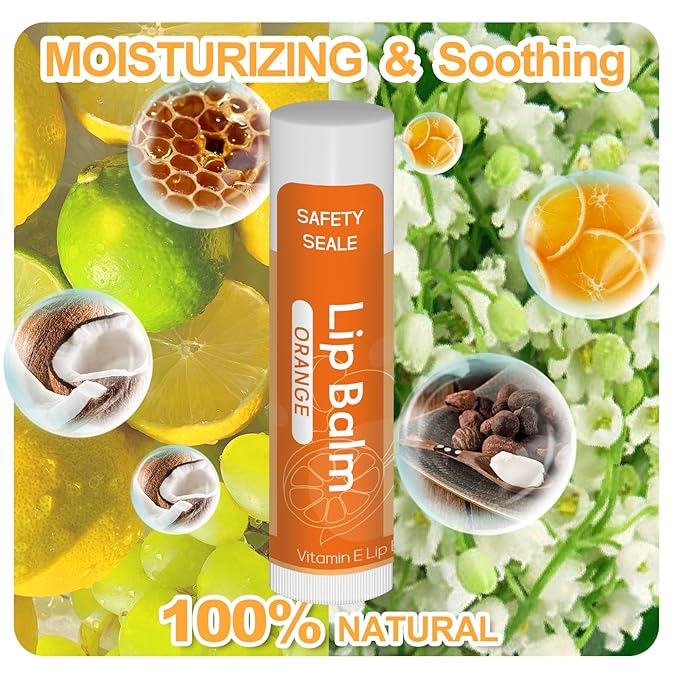 10 Pack Natural Lip Balm Bulk with Vitamin E and Coconut Oil Valentine's Day best choice - Moisturizing, Soothing, and Repairing Dry and Chapped Lips - 10 Flavors - Non-GMO-Velvo Beauty