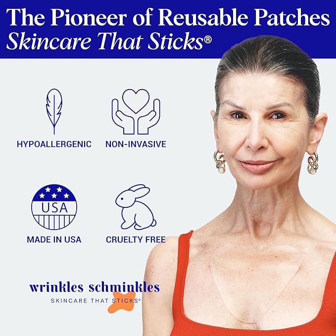 Wrinkles Schminkles Chest Wrinkle Patch - Reusable Silicone Smoothing Pads for Cleavage & Body, Reduce Wrinkles & Stretch Marks, Sensitive Formulated, Secret to Radiant Skin (1 Pack)-Velvo Beauty