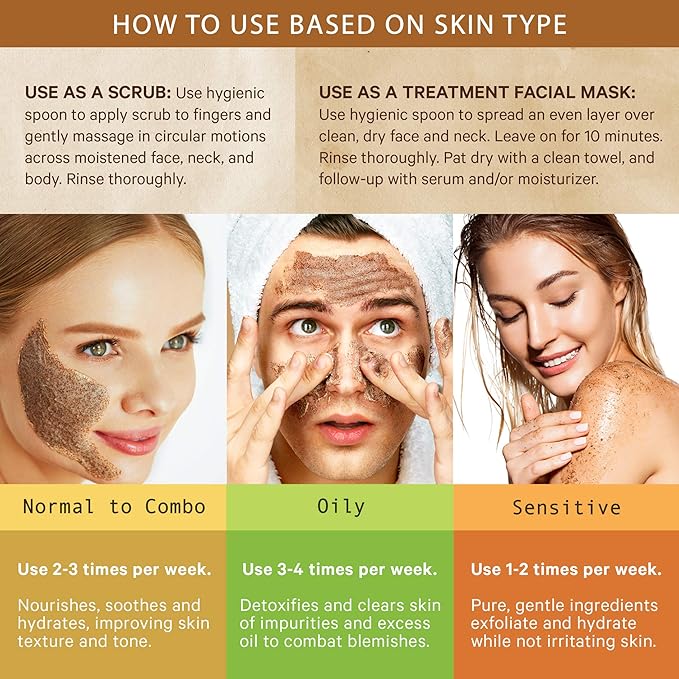 LILY SADO LILY SADO Cocoa & Coffee Creamy Face Scrub - Best Exfoliating VEGAN Facial Cleanser for Women & Men - Natural Face Wash Exfoliates & Energizes Skin, Treats Acne & Reduces Pore Size - 4 oz-Velvo Beauty