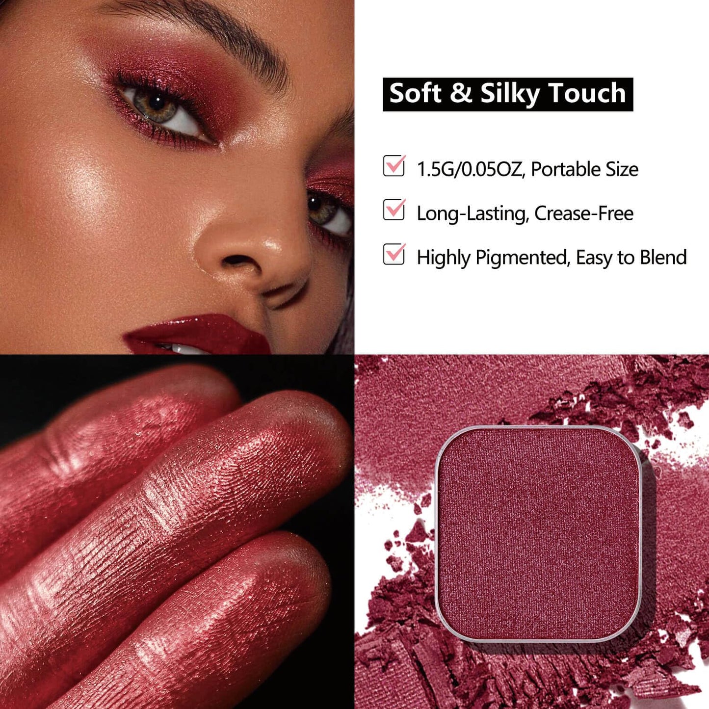 3-Color Eyeshadow Combo Pack – Matte & Shimmer Neutral Shades,Powder, Highly Pigmented, Long-Lasting, Refills Pans for Custom Magnetic Palette-Velvo Beauty