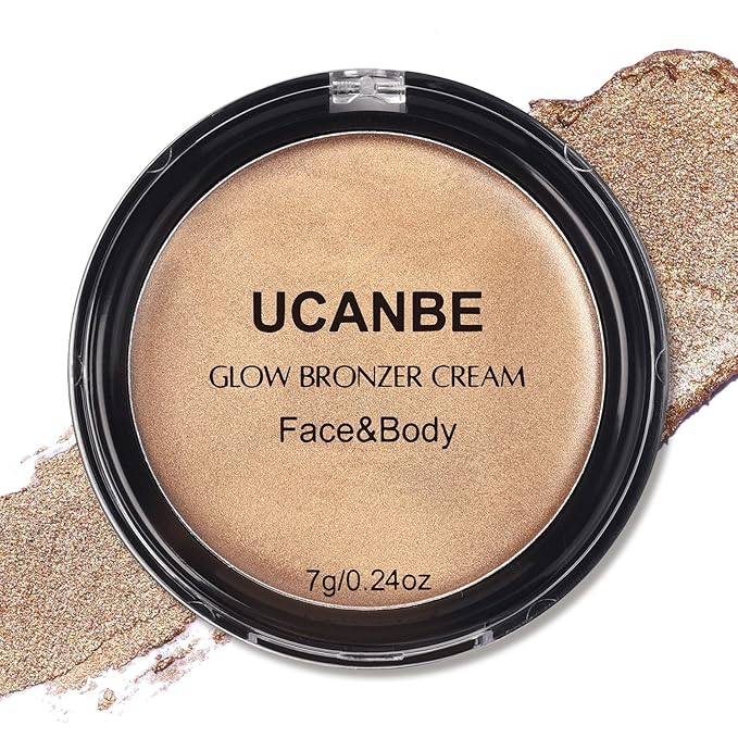 UCANBE Cream Bronzer for Face & Body, Natural Golden Sun-Kissed Glow Highlighter, Luminous Buildable Coverage for Long Lasting Bronzed Glow, Lightweight Brighten Contour Multi-Use Makeup Palette-Velvo Beauty