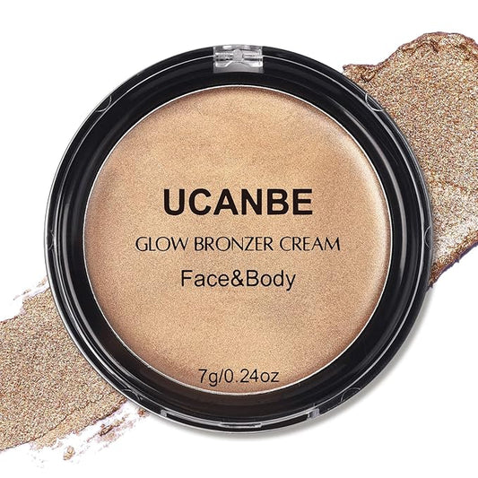 UCANBE Cream Bronzer for Face & Body, Natural Golden Sun-Kissed Glow Highlighter, Luminous Buildable Coverage for Long Lasting Bronzed Glow, Lightweight Brighten Contour Multi-Use Makeup Palette-Velvo Beauty