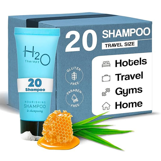 H2O Therapy Shampoo, Travel Size Hotel Hospitality, 0.85 oz (Case of 20)-Velvo Beauty