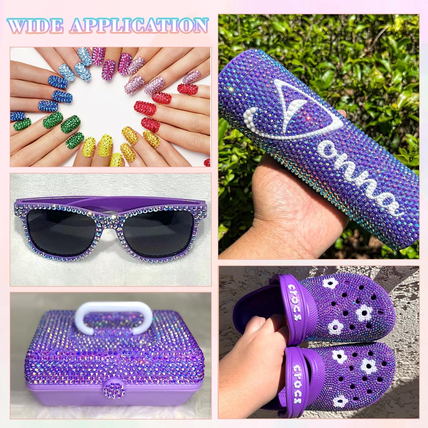 30000Pcs Resin Dark Purple AB Rhinestones for Bedazzling Crafting with b7000 Jewelry Glue, Bulk Flatback Gems Bedazzler Kit for Crafts Clothes Shoes Fabric Nail Diamond Art, Assorted Size 2/3/4/5/6mm-Velvo Beauty