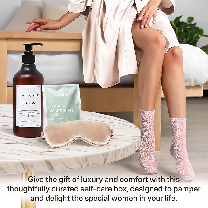 10-Piece Spa Gift Box for Women | Self-Care Set with Eye Mask, Loofa,Bath Bombs,Face Masks,Bubble Bath, Lotion, Body Wash & Bath Salt | Gift for Mom, Grandma, Wife, Bridesmaid or Loved Ones-Velvo Beauty