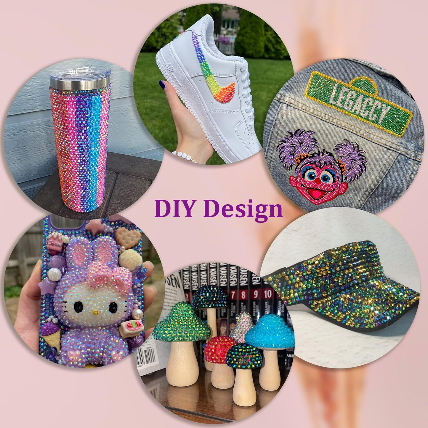 8500Pcs Resin Rhinestones with Tweezers for Crafting, Mixed-Color 5mm Bedazzling Crystal with 1Pcs 10ml B7000 Jewelry Glue for DIY Crafts Clothing Tumblers Shoes Fabric Nail Art-Velvo Beauty