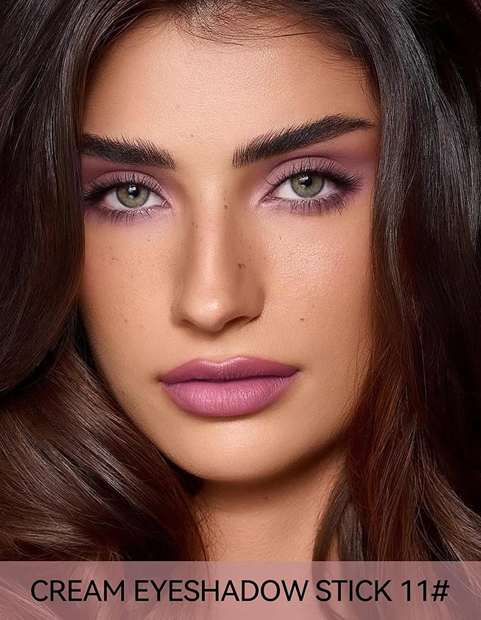 Erinde Waterproof Cream Eyeshadow Stick, Matte Nude Eye Shadow Sticks, Longwear Blendable High Pigmented, Neutral Eye Shadow Sticks Matte for Older Eyes, Smokey Eyeshadow Pencil Crayon, 11 Rose Nude-Velvo Beauty