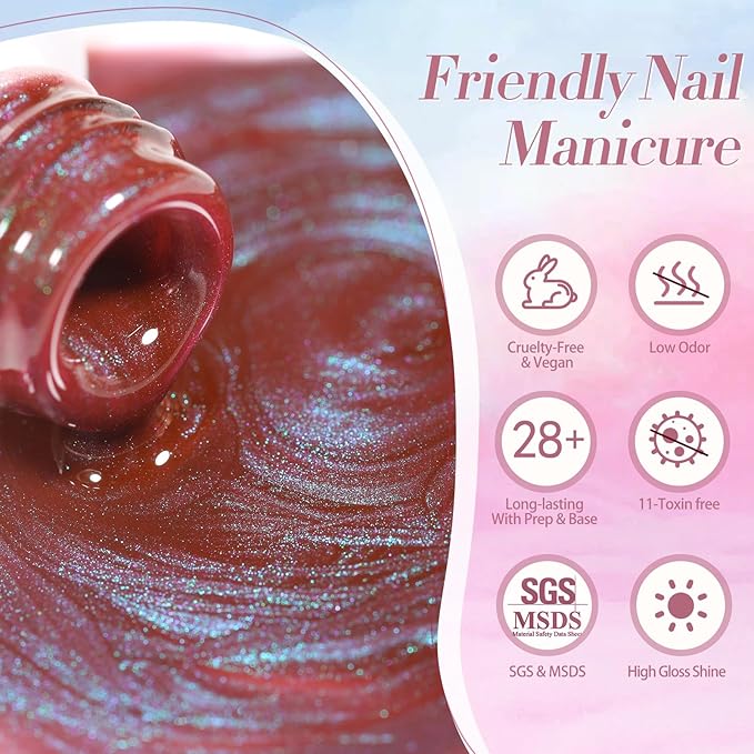 Born Pretty Cat Magnetic Eye Gel Nail Polish Rainbow Aurora Cat Magnetic Gel Polish Pink Green Blue Yellow Glitter Holographic Cat Magnetic Eye Gel Manicure Nail Art DIY, Firefly Aurora Series 6PCS-Velvo Beauty