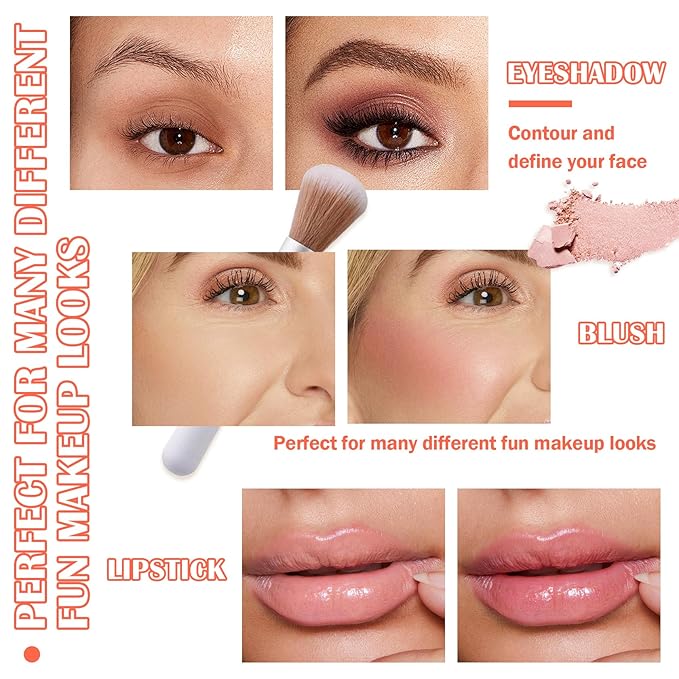 Blush Palette,Shimmer Silky Matte Blush Powder Palette,Professional Cute Face Contour Highlighter Blush Palette with Blush Makeup Brush 01-Velvo Beauty