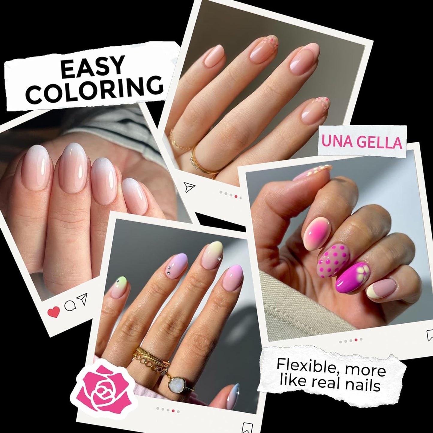 UNA GELLA Short Almond Round Fake Nails 216pcs Almond Press on Nails Pre-Shape Oval Gel Nail Tips for Full Cover Acrylic Short Round Nails for Nails Tips Extension 12 Sizes-Velvo Beauty