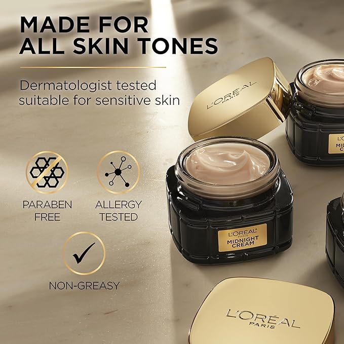 L'Oreal Paris Age Perfect Anti-Aging Midnight Cream, Face Moisturizer to Reduce Wrinkles and Firm Skin, 1.7oz + Serum Sample-Velvo Beauty