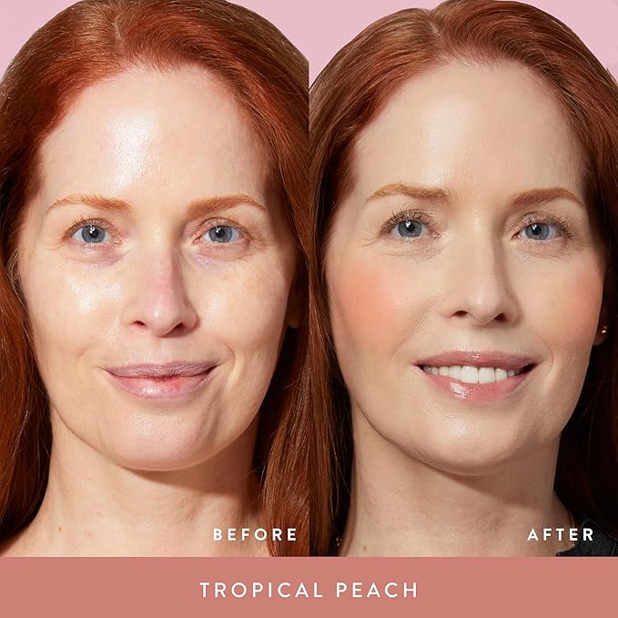 LAURA GELLER NEW YORK Baked Blush-n-Brighten Marbleized Blush for Cheeks - Tropical Peach - Natural Finish - Buildable Color-Velvo Beauty