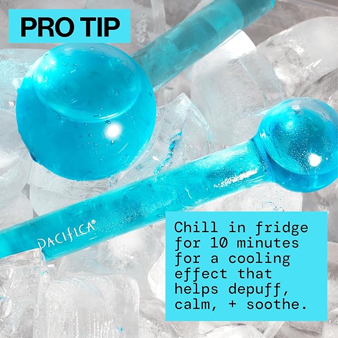 Pacifica Ice Roller Cryo Globes – Cooling Glass Facial Massager for Face, Eyes & Neck – Cold Therapy Beauty Tool for Puffy Eyes, Dark Circles, Redness, Wrinkles – Skin Care Gift for Women & Men-Velvo Beauty