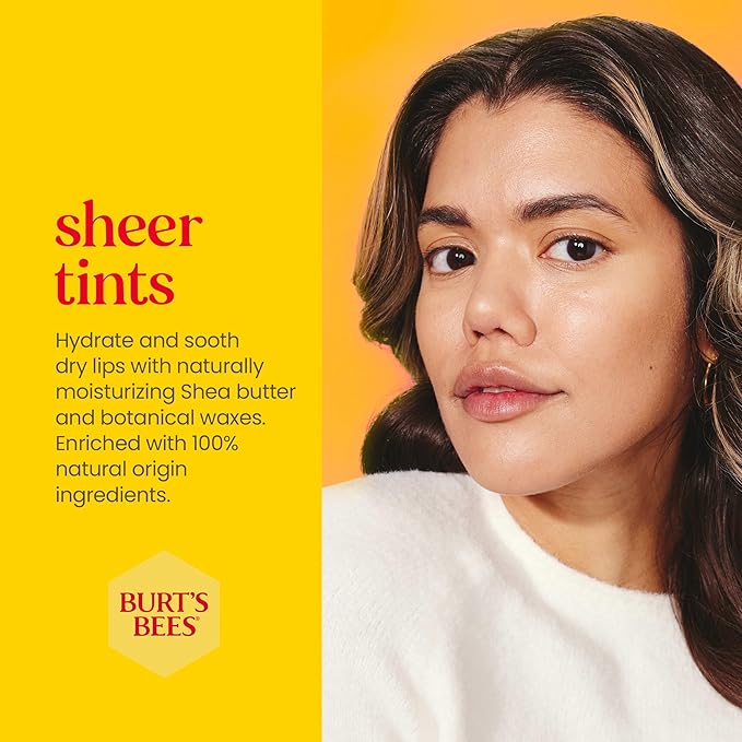 Burt's Bees Lip Tint Balm with Long Lasting 2 in 1 Duo Tinted Balm Formula, Color Infused with Deeply Hydrating Shea Butter for a Natural Looking Buildable Finish, Raspberry Zinnia (2-Pack)-Velvo Beauty