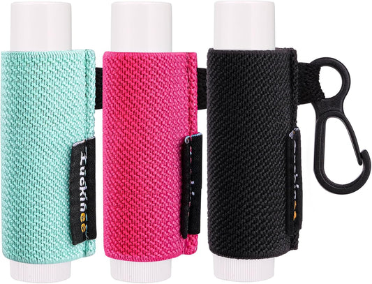 Lip Balm Keychain - Shinny Chapstick & Lipstick Holder - Tight Elastic Holder for Fat & Slim Lip Balms-Velvo Beauty