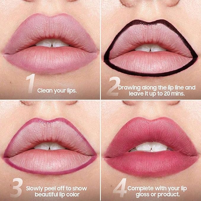 Lip Stain Peel Off - Lip Liner Waterproof, Lip Liner Stain Transfer Proof & Plumping, Moisturizing Non-Stick Cup Matte Finish Stay On All Day, Coral Color-Velvo Beauty