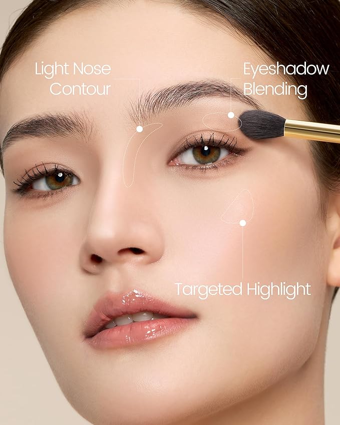 Desert Oak Series Eyeshadow Blending Brush - Dome Goat Hair Bristles for Seamless Crease Work, Premium Bubinga Handle with Gold Brass Ferrule (CM 169)-Velvo Beauty