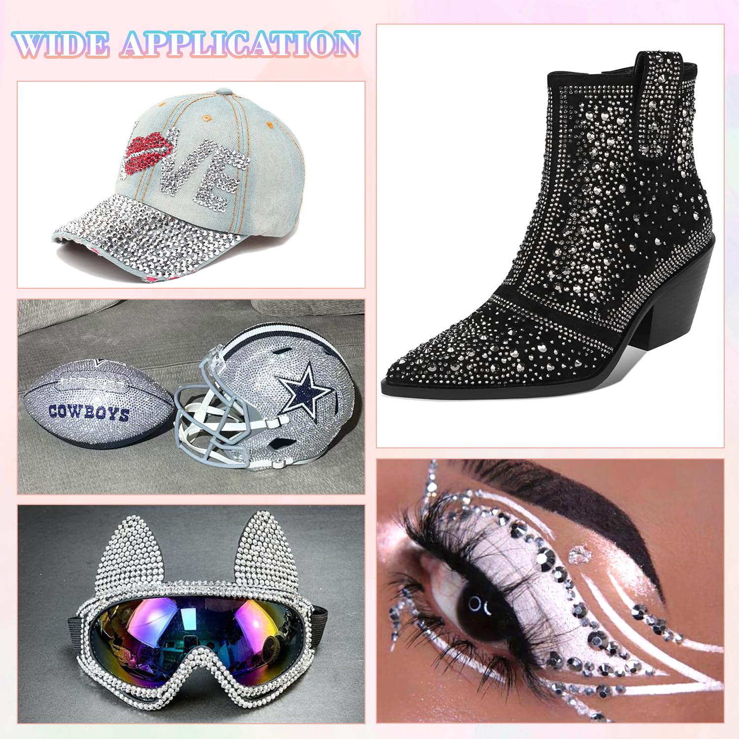 25000Pcs Resin Rhinestones with B7000 Jewelry Glue for Crafting, Silver 2-6mm Non Hotfix Flatback Gems, Bedazzling Crystal for DIY Crafts Clothing Tumblers Mugs Shoes Fabric Decor Nail Art-Velvo Beauty