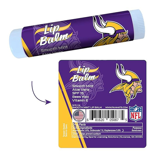 FANMATS 34703 Minnesota Vikings Smooth Mint SPF 15 Lip Balm-Velvo Beauty