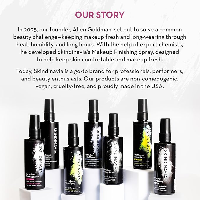 Skindinavia The Makeup Finishing Spray, Oil Control Makeup Setting Spray, All-Day Wear, Long-Lasting Up to 16+ Hours, Heat-Resistant & Waterproof, Fine Mist, 8.0 Oz-Velvo Beauty