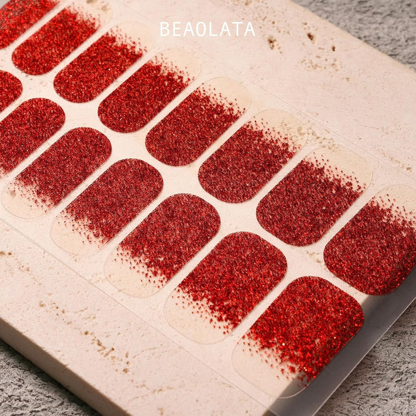 Nail Polish Strips, 32PCS Salon Quality Wraps, Long Lasting Gel Nail Stickers for Women Easy Apply& Remove (Molten Heartbeat Red)-Velvo Beauty