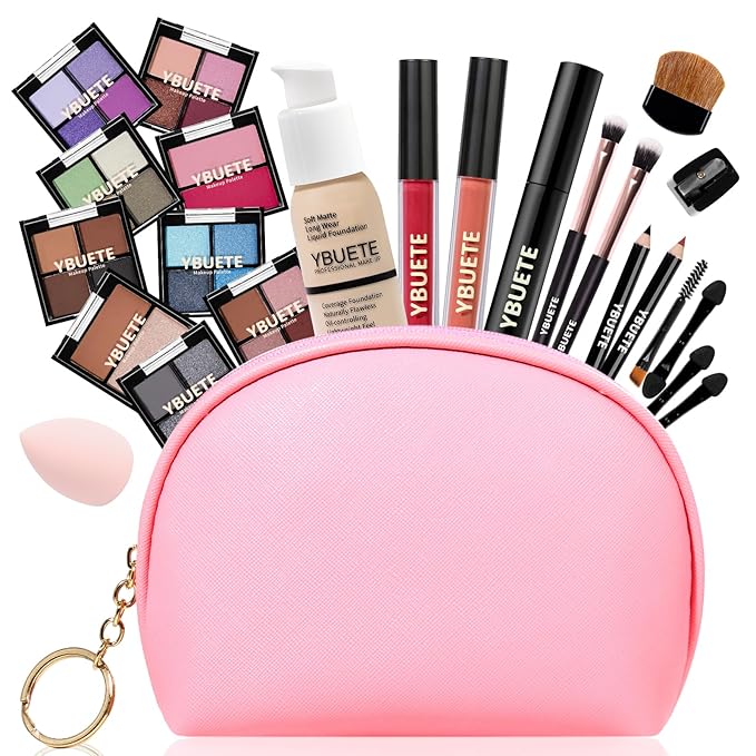 Makeup Set for Girls Teens Women, Makeup Kits for Teen, Makeup Gift Set for Beginners Teenagers, Travel Makeup Kit with Eyeshadow Blusher Contour Foundation Mascara Eyeliner Cosmetic bag-Velvo Beauty