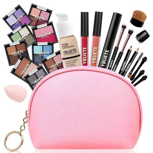 Makeup Set for Girls Teens Women, Makeup Kits for Teen, Makeup Gift Set for Beginners Teenagers, Travel Makeup Kit with Eyeshadow Blusher Contour Foundation Mascara Eyeliner Cosmetic bag-Velvo Beauty