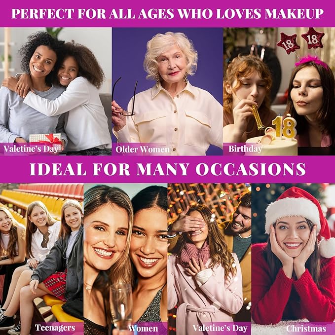 All in One Makeup Kit for Women Full Kit - 24 Eyeshadow, 4 Lipsticks, 1 Blushers, 1 Powder, 2 Eyebrow Powder, 1 Mirror, 1 Double Ended Brush, Makeup Gift Set for Teen Girls, Beginner and Professional-Velvo Beauty