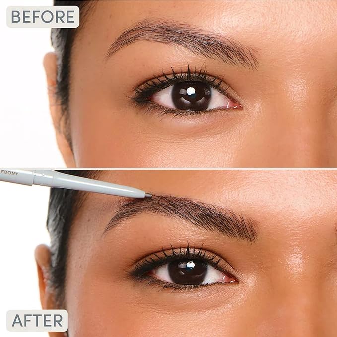 Easy Everyday™ Brow Pencil - Best Eyebrow Pencil for Women, Smudge Proof Hair-Like Strokes, 1.2mm Precision Tip with Spoolie, Vegan (Ebony)-Velvo Beauty
