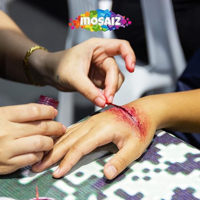 SFX Makeup Kit, Special Effects Makeup Kit with Fake Blood and Scar Wax, Makeup Sponges and Skin Spatula, Zombie Makeup Kit-Velvo Beauty