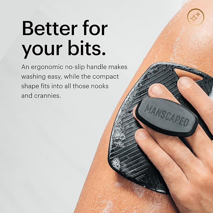 MANSCAPED® The Body Buffer Premium Silicone Scrubber for Nourishing, Cleaning & Exfoliating Your Skin - Lather Boosting Bristles with Ergonomic No-Slip Handle, Long-Lasting & Easy to Clean (1-Pack)-Velvo Beauty