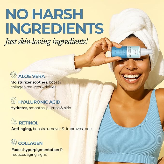 Hyaluronic Acid & Collagen Face Mist - Dermatologist Tested, Moisturizes & Tones Skin, Anti-Aging, Natural Ingredients, Cruelty-Free, 95% Natural - All Skin Types - 4 OZ-Velvo Beauty