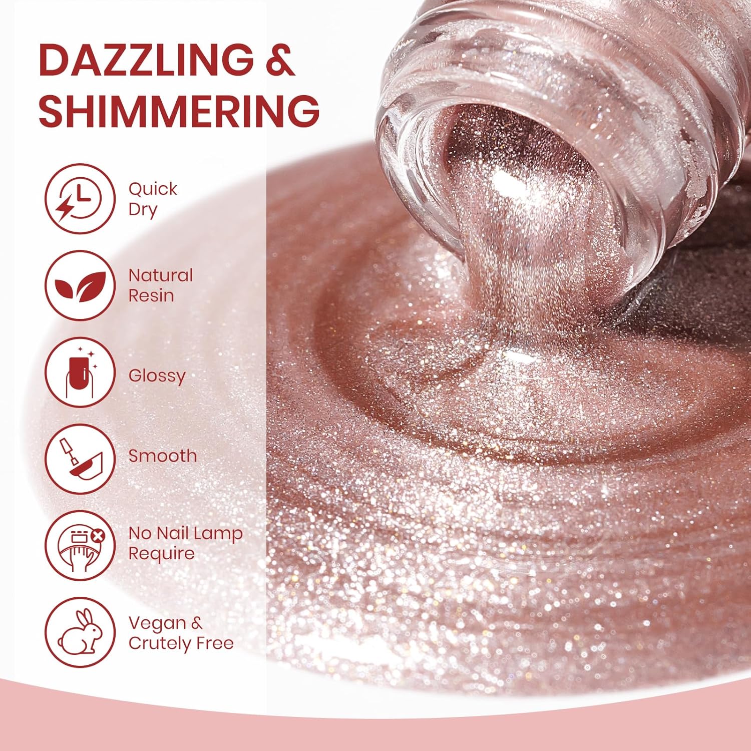 Coupled Pink Cat Eye Nail Polish Non Gel with Magnet Quick Dry Magnetic Nail Polish for Fingernail Air Drying Fast Lacquer Manicure Gift For Women Girls 16ml, 0.54fl oz-Velvo Beauty