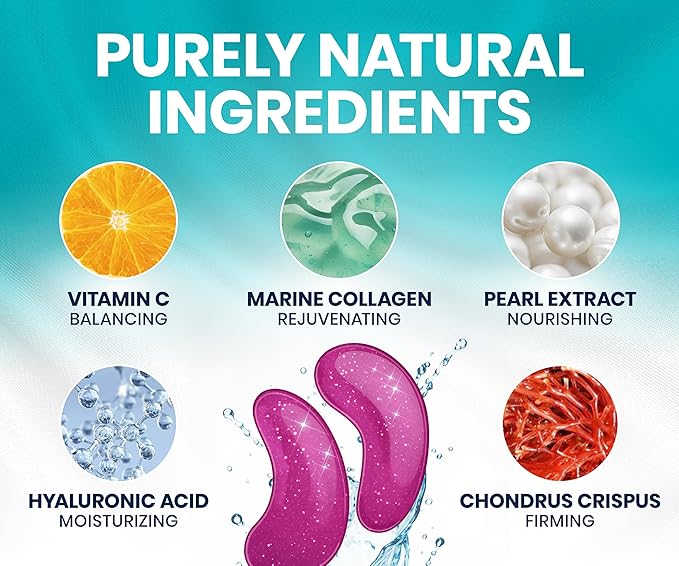 Stylia Under Eye Patches for Puffy Eyes and Dark Circles (6 Pairs) - Marine Collagen Under Eye Mask with Vitamin C, Hyaluronic Acid, Pearl Extract - Eye Masks for Dark Circles and Puffiness-Velvo Beauty