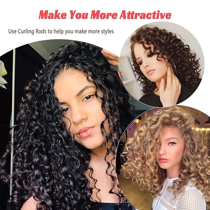 30PCS 9.45" Heatless Flexible Curling Rod, Skinny Small Flexi Rod Soft Twist Foam Hair Rollers for Tight Curl Women Girl Home Use Long and Short Hair (0.31 x 9.45 Inch, Pink#)-Velvo Beauty