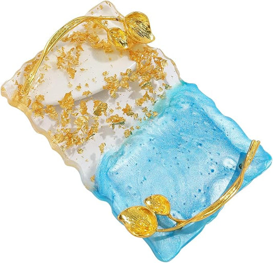 Resin Nail Art Palette, Nail Art Painting Palettes with Nail Palette Stirring Rod Gold Edge Nail Holder Nail Art Display Board Fashion Delicate Nail Tool Accessories, Type 3-Velvo Beauty