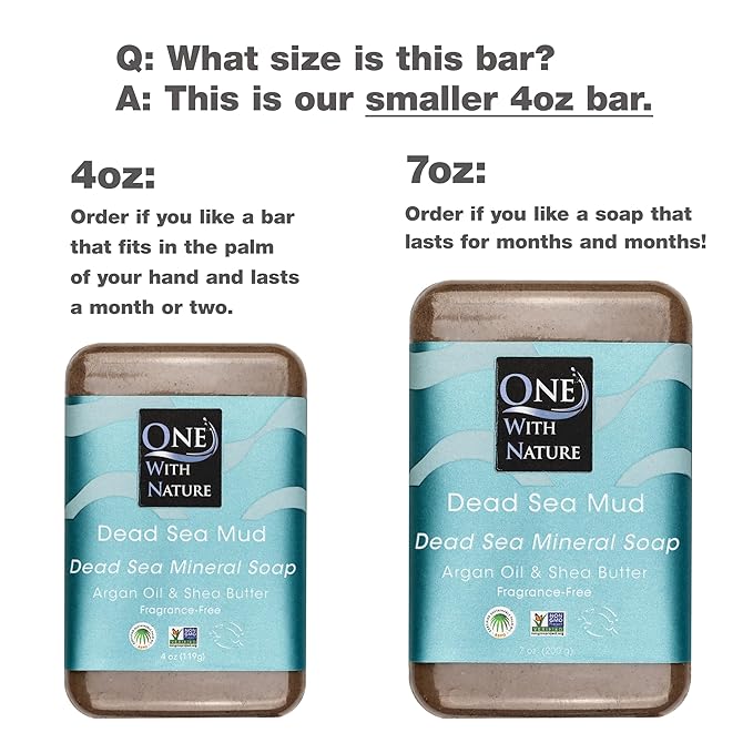 One With Nature Dead Sea Soap 4oz Variety 3Pk-Dead Sea Mud, Activated Charcoal, and Dead Sea Salt-Detoxifying and Exfoliating Soap Bars with Dead Sea Salt for Face & Body, for Men & Women-Velvo Beauty