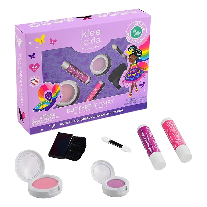 Klee Naturals Luna Star Naturals Klee Kids 4 PC Makeup Up Kits with Compacts (Butterfly Fairy)-Velvo Beauty