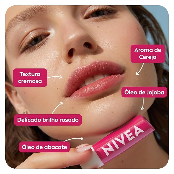 NIVEA Cherry Shine Lip Moisturizer Deep Hydration 4, 8g, Nivea, Cherry-Velvo Beauty